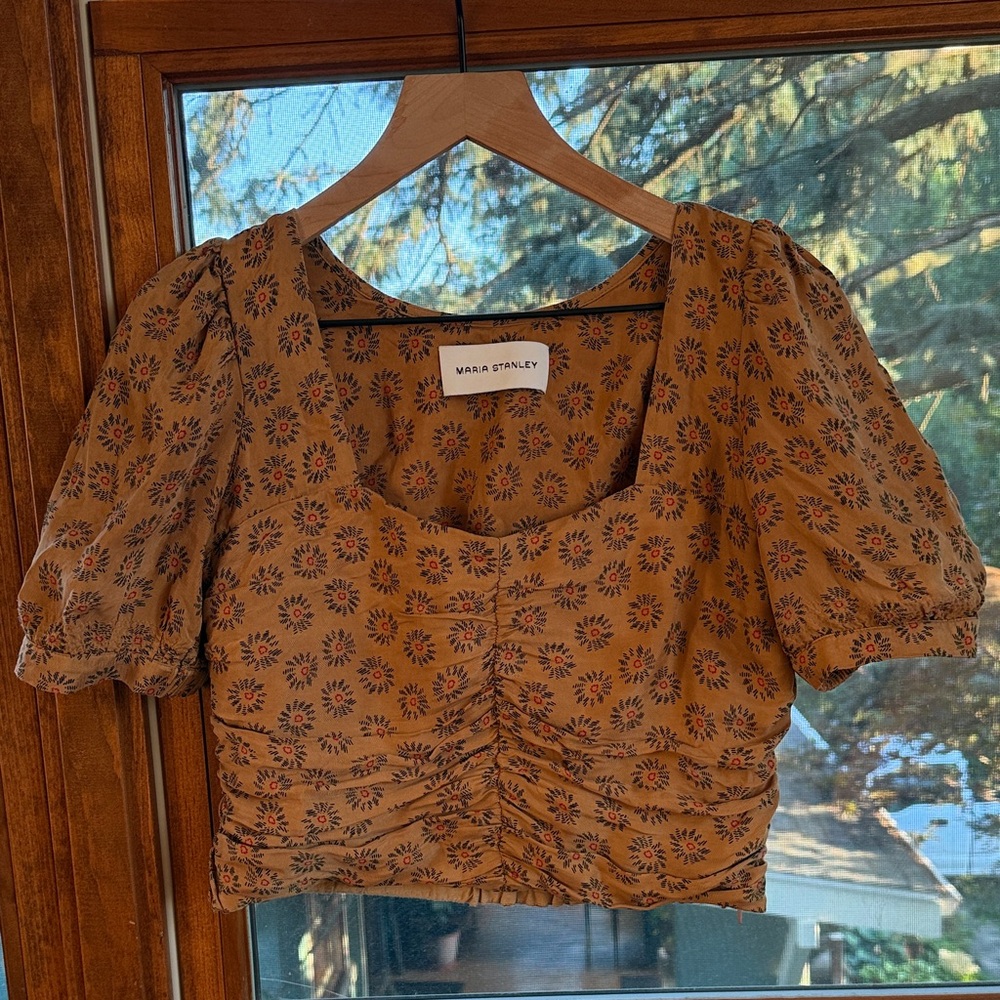 Maria Stanley Floral Crop Blouse